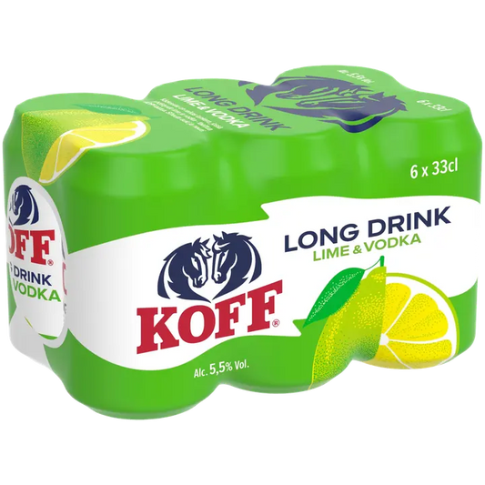 6-pack Koff Long Drink Lime 5,5 % tölkki 0,33 L｜Koff 6 罐装 Koff 长饮青柠 5.5% 罐装 0,33 L