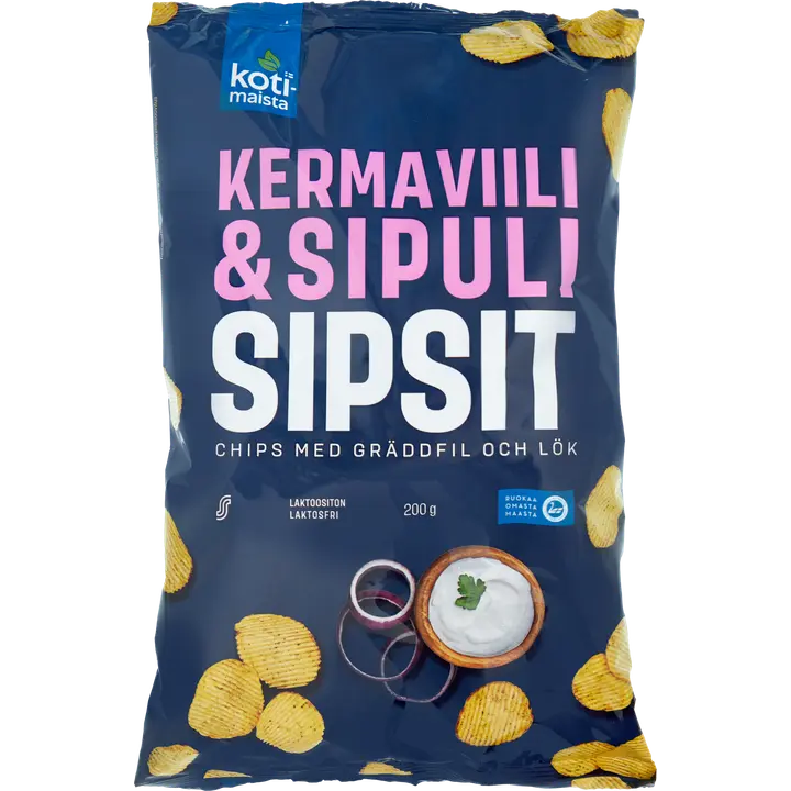 Kotimaista Kermaviili & sipuli sipsit 200g-Kotimaista 奶油芝士和洋葱薯片 200g