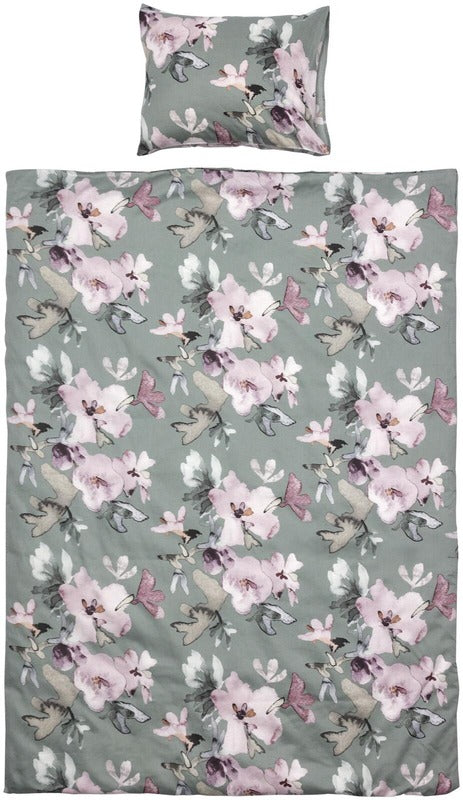 Pentik Hetki 被套套装 150x210 厘米 + 50x60 厘米 花朵 绿色｜Pentik Hetki pussilakanasetti 150x210 cm + 50x60 cm kukka vihreä