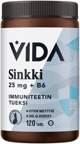 Vida 营养补充剂 锌25毫克+B6维生素 120片 26 g
