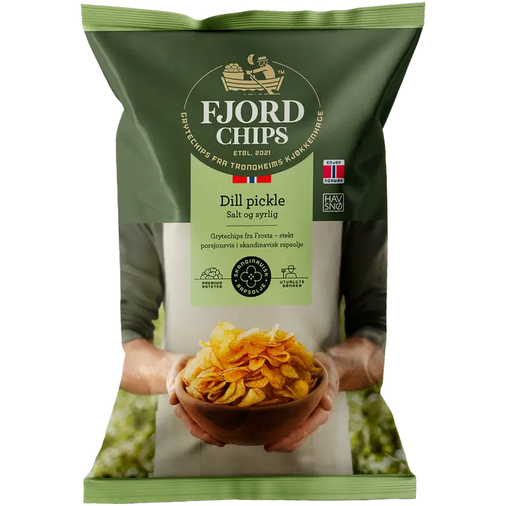 FjordChips perunalastut tilli ja suolakurkku 150g-Fjord Chips FjordChips 莳萝泡菜薯片 150g