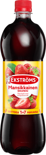 Ekströms mansikkainen sekamehutiiviste 0,95l｜Ekströms 草莓浓缩混合汁 0,95l