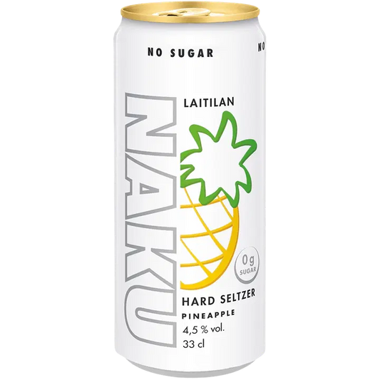Laitilan Naku Pineapple 4,5 til-% 0,33L hard seltzer｜Laitilan Naku 菠萝 4.5 vol% 0.33L 硬苏打水