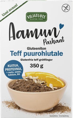 Virtasalmen Viljatuote Aamun parhaat Gluteeniton teff puurohiutale 350g｜Virtasalmen Viljatuote 早安无麸质苔麸麦片 350g
