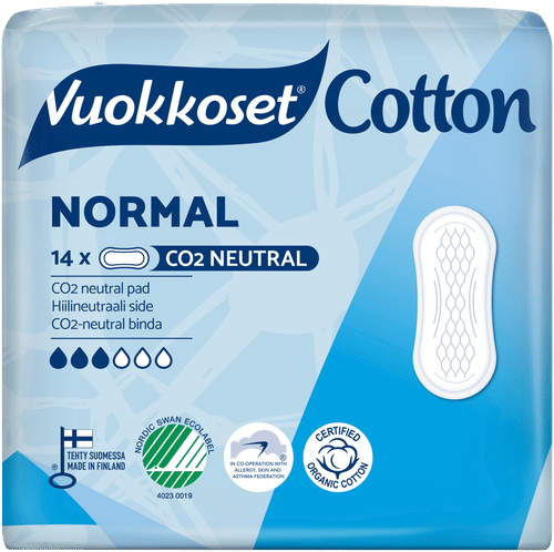 Vuokkoset Cotton Normal ohutside 14 kpl