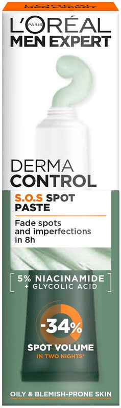 L'Oréal Paris 男士专家控油净痘面霜 45 ml｜L'Oréal Paris Men Expert Derma Control voide epäpuhtauksiin taipuvaiselle iholle 45 ml
