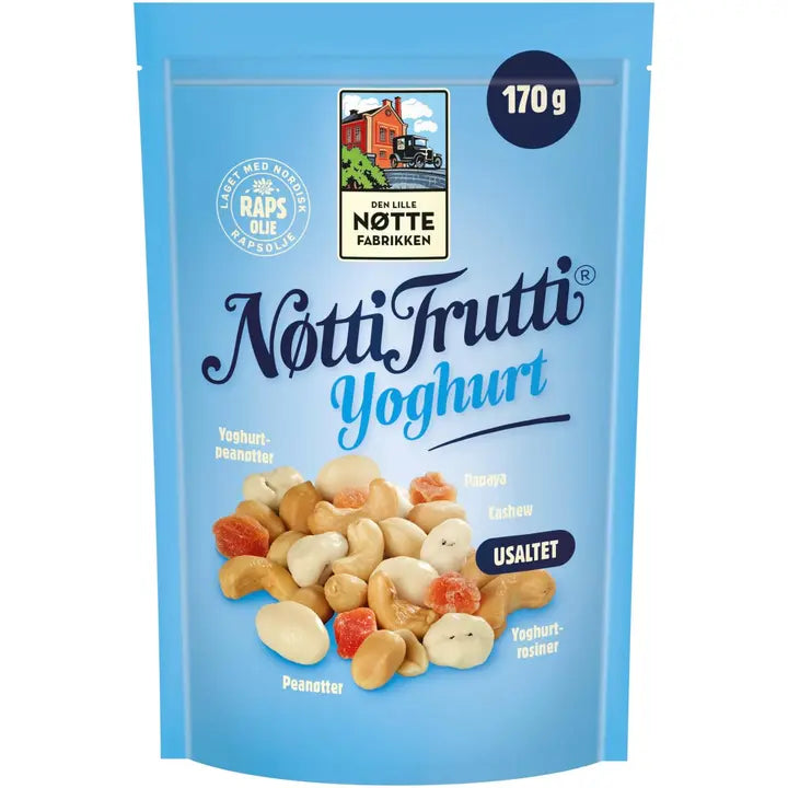 Den Lille Nøttefabrikken NøttiFrutti Yoghurt pähkinä-hedelmäsekoitus170g-Den Lille Nøttefabrikken NøttiFrutti 酸奶坚果水果混合物 170 克