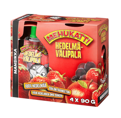 Mehukatti Hedelmävälipala 梅胡卡蒂草莓水果零食 4x90g