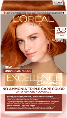 L'Oréal Paris Excellence Creme Universal Nudes 7UR Copper kestoväri ilman ammoniakkia 1kpl