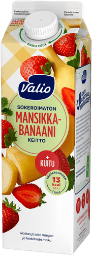 Valio mansikka-banaanikeitto +kuitu 1 kg sokeroimaton｜Valio 草莓香蕉汤+纤维1公斤不加糖