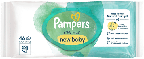 Pampers Harmonie新生婴儿芦荟湿巾46片｜Pampers Harmonie new baby sis. aloe vera 46kpl puhdistuspyyhe