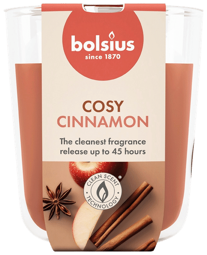 Bolsius True Scents – 罐装香薰蜡烛 – 肉桂苹果 – 浅棕色 – 大号