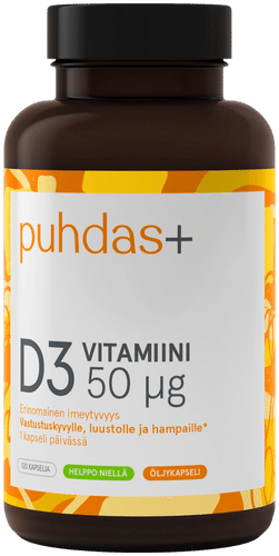 Puhdas+ D3-维生素 50微克 120 kaps