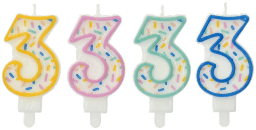 数字蜡烛3带圆点