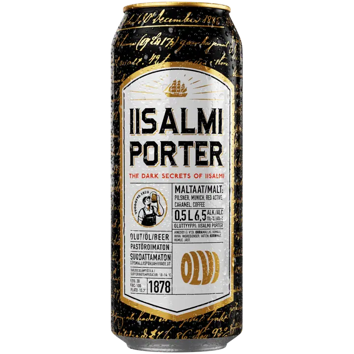 OLVI Iisalmi Porter 6,5 % 0,5 l tlk｜Olvi 伊萨尔米波特 6.5% 0.5 升 tlk