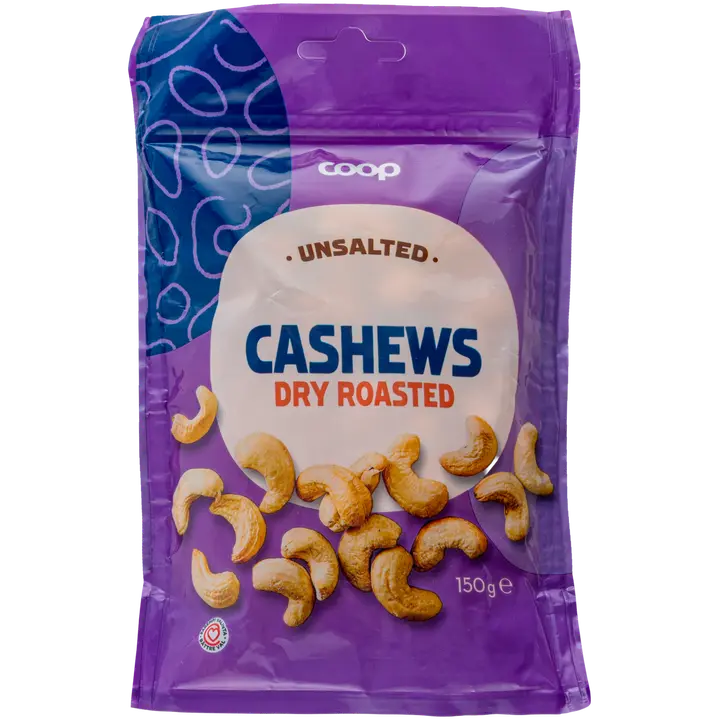 Coop kuivapaahdetut cashewpähkinät suolaamaton 150g-Coop 干烤腰果无盐 150g