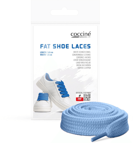 Cocciné fat shoe laces kengännauhat 120cm light blue