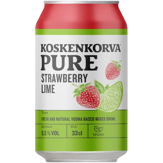 Koskenkorva PURE Strawberry Lime 5,5% 33cl can｜Koskenkorva 纯草莓酸橙 5.5% 33cl 罐装