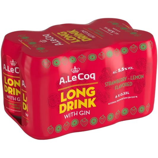 6xA. Le Coq GIN Strawberry-Lemon Long Drink 5,5 % 0,33 l tlk｜A. Le Coq 6xA。 Le Coq GIN草莓柠檬长饮 5.5% 0.33 l tlk