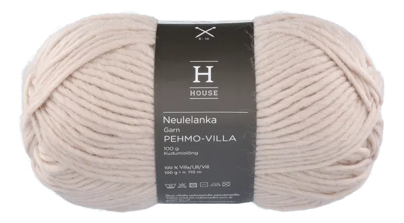 House 编织毛线 Pehmovilla 112706 100克 沙米色 1529｜House neulelanka Pehmovilla 112706 100 g Sand Beige 1529
