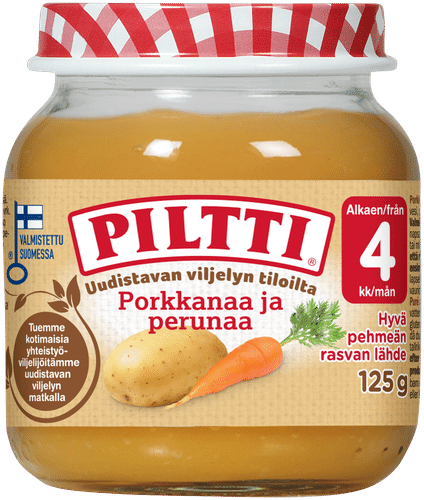 Piltti 125克 再生农场 胡萝卜土豆蔬菜泥 4个月