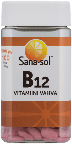 Sana-sol 维生素B12 1000微克高含量维生素片膳食补充剂 100tabl