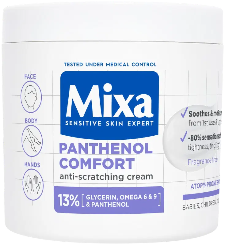 Mixa 泛醇舒润霜 适用于干燥敏感及易过敏肌肤 400ml｜Mixa Panthenol Comfort Voide kuivalle ja herkälle iholle, jolla on taipumus atopiaan 400ml