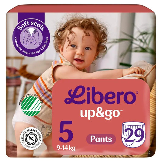 LIBERO Up&Go housuvaippa, koko 5, 29kpl, 9-14 kg｜Libero Up&Go 裤式尿布，5 号，29 片，9-14 公斤