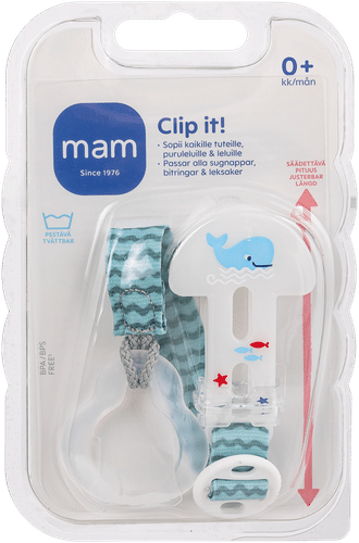 MAM Clip it! 可调节安抚奶嘴夹｜MAM Clip it! säädettävä tuttinauha
