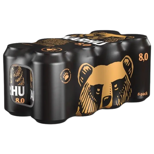 8-pack Karhu Lager olut 8,0% tölkki 0,33 L｜Karhu 8 罐装 Karhu 拉格饮料 8.0% 罐装 0,33 L