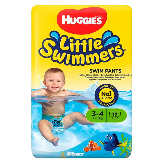 Huggies 12kpl Little Swimmers 3/4 7-15kg uimavaippa 12kp｜Huggies 12 件装 Little Swimmers 3/4 7-15 公斤游泳尿布 12 件装