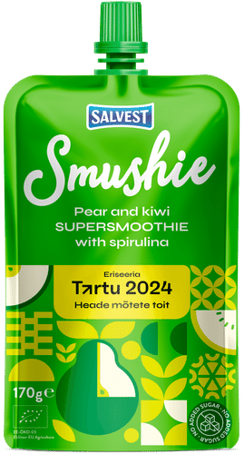 Smushie 有机梨猕猴桃螺旋藻果泥 170g｜Smushie luomu päärynä kiivi spirulina smoothie 170g