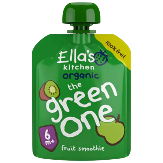 Ella's Kitchen The Green One, Vihreä hedelmäsmoothie alkaen 6kk LUOMU 90g｜Ella´s Kitchen Ella's Kitchen The Green One，6 个月有机绿色水果冰沙 90g