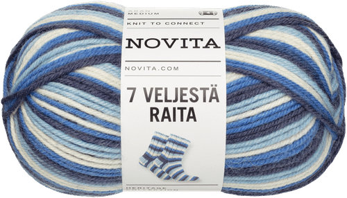 Novita 7 Veljestä Raita 线 100克 天蓝 984