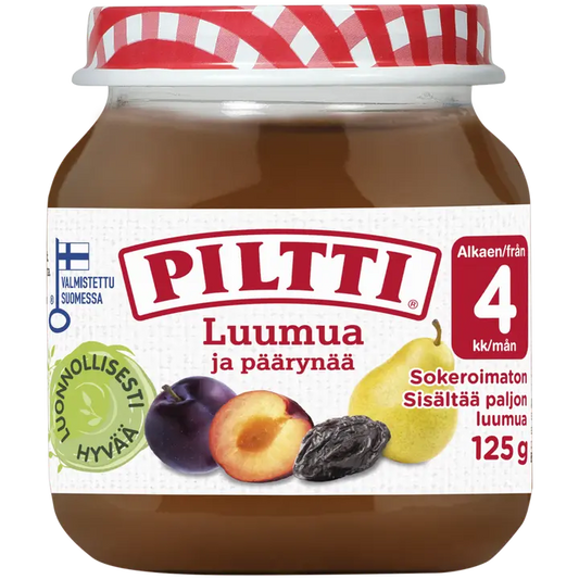PILTTI 125g Luumua ja päärynää hedelmäsose 4kk｜Piltti 125克李子梨果泥4个月