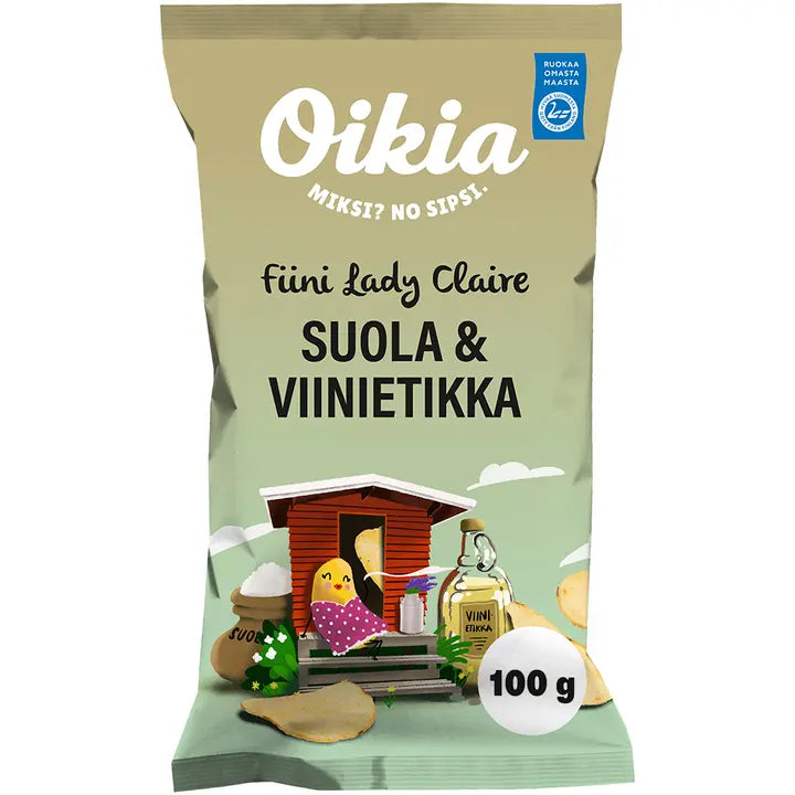 Oikia Fiini Lady Claire suola-viinietikka perunalastut 100g-Oikia 精美克莱尔夫人盐酒醋薯片 100g