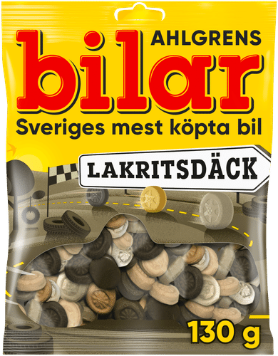 Ahlgrens Bilar 甘草轮胎糖果混合装 130g｜Ahlgrens Bilar Lakritsdäck makeissekoitus 130g