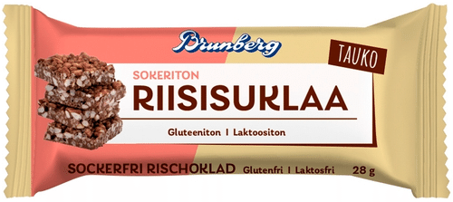 Brunberg 休息 无糖米巧克力 28g｜Brunberg Tauko Sokeriton Riisisuklaa 28g