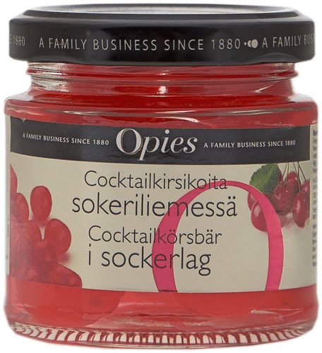 Opie's cocktailkirsikoita sokeriliemessä 130/70g