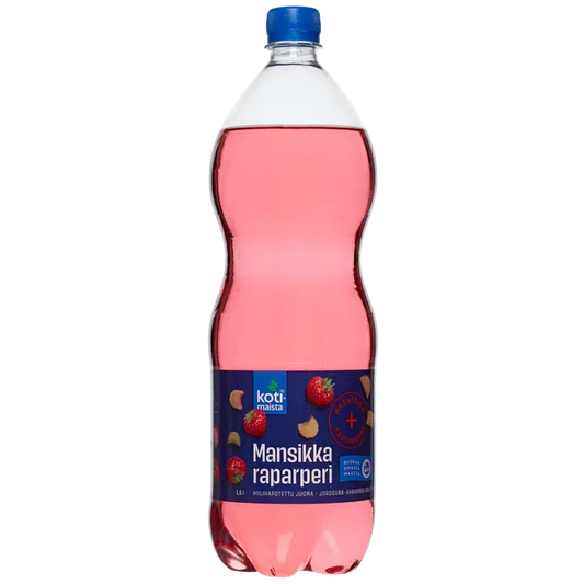 Kotimaista mansikka-raparperi Mg + foolihappo hiilihapotettu juoma 1,5l｜Kotimaista 草莓大黄镁+叶酸碳酸饮料 1,5l
