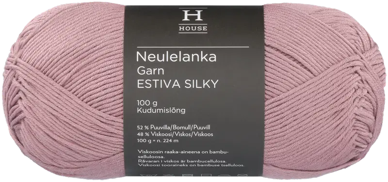 House 竹粘胶棉混纺纱线 Estiva Silky 100克 灰玫瑰 12928｜House lanka bambuviskoosi-puuvillasekoite Estiva Silky 100 g Dusty Rose 12928