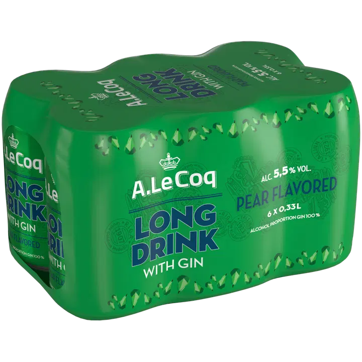 6xA. Le Coq GIN Pear Long Drink 5,5 % 0,33 l tlk｜A. Le Coq 6xA。 Le Coq 金梨长饮 5.5% 0.33 l tlk