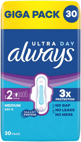 Always 30片Ultra Day Medium S2带护翼卫生巾