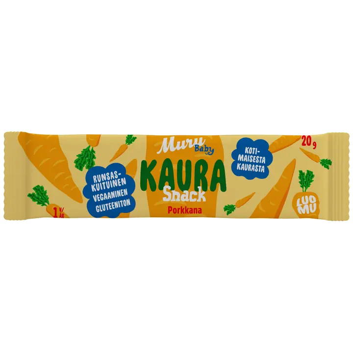 Muru Baby Kaura Snack porkkana 1 v 20 g luomukaurapatukka｜Muru Baby Kaura Snack 胡萝卜 1 年 20 克有机燕麦棒