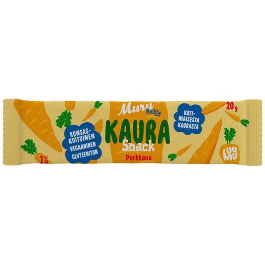 Muru Baby Kaura Snack porkkana 1 v 20 g luomukaurapatukka｜Muru Baby Kaura Snack 胡萝卜 1 年 20 克有机燕麦棒