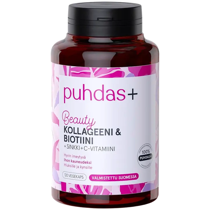 Puhdas+ Kollageeni & biotiini 50g/120kaps-Puhdas+ 胶原蛋白和生物素 50 克/120 粒