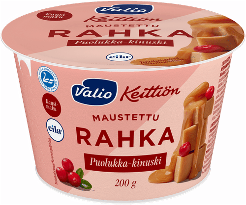 Valio Keittiön maustettu rahka puolukka-kinuski laktoositon 200 g