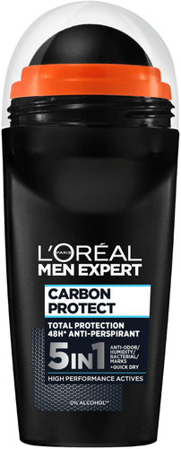 L'Oréal Paris Men Expert 碳防护5合1走珠止汗露 50ml｜L'Oréal Paris Men Expert Deo Carbon Protect 5in1 roll-on antiperspirantti 50ml