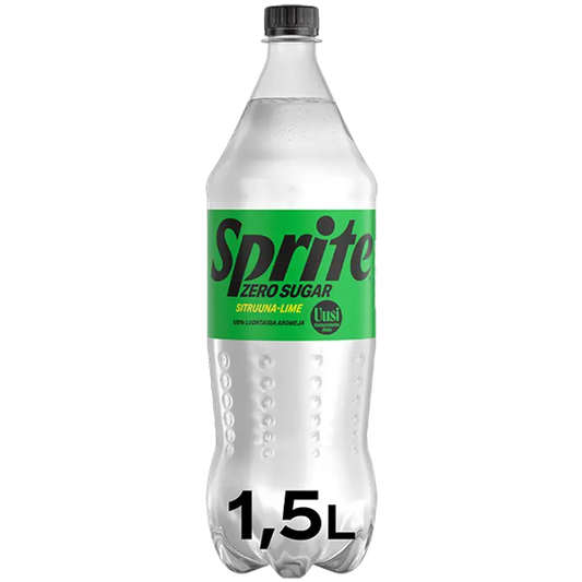Sprite Sokeriton virvoitusjuoma muovipullo 1,5 L｜Sprite 无糖软饮料塑料瓶 1,5 L