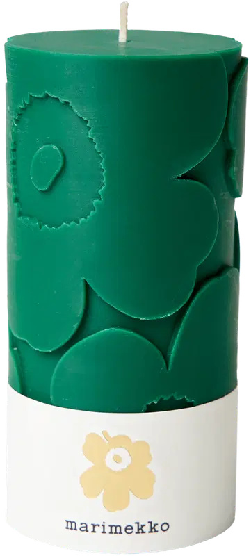 Marimekko 罂粟花深绿色桌烛 1支/6.5x14cm｜Marimekko Unikko tummanvihreä pöytäkynttilä 1kpl/6,5x14cm